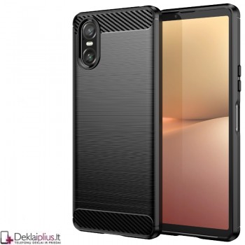 Carbon guminis dėklas - juodas (Sony Xperia 10 VI) Carbon guminis dėklas - juodas (Sony Xperia 10 VI)